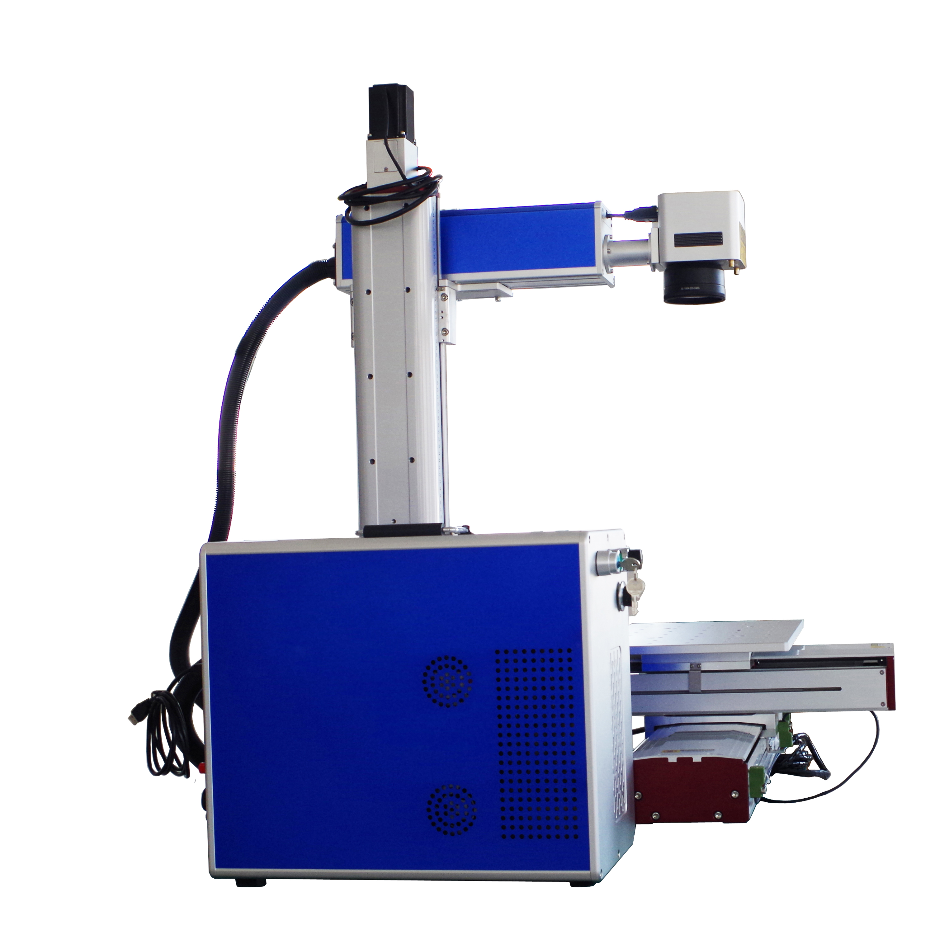 Волоконный лазерный маркировочный станок для маркировки больших площадей с XY моторизованным столом